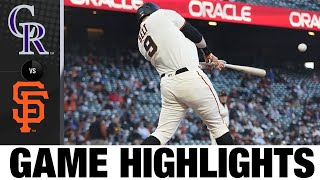 Rockies vs. Giants Game Highlights (4\/28\/21) | MLB Highlights