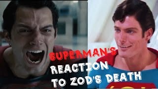 Superman's reaction to Zod's death [Superman 2 \ Man of Steel]