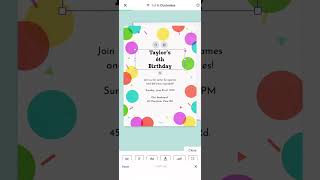 Evite App Store (Android) Birthday