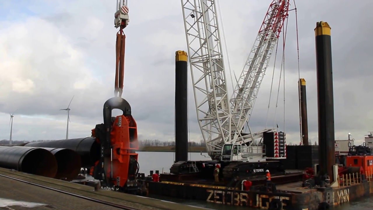 HERBOSCHKIERE USING LARGEST VIBRO HAMMER IN THE WORLD CV320 YouTube
