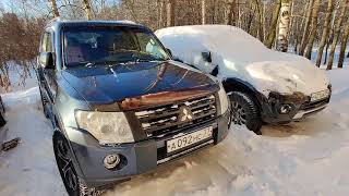 Запуск Mitsubishi Pajero 4 дизель 3.2 Did зимой. Ночью было -24 градуса.