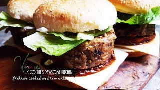 WORLDS BEST VEGAN GOURMET SUMMER BBQ EGGPLANT BURGERS - SAUSAGE PATTY | Connie's RAWsome kitchen
