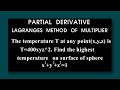 Temperature t400xyz2 at point p find highest t in sphere x2y2z21 partial differentiation