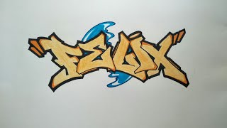 Menggambar Graffiti Mudah #53 | FELIX