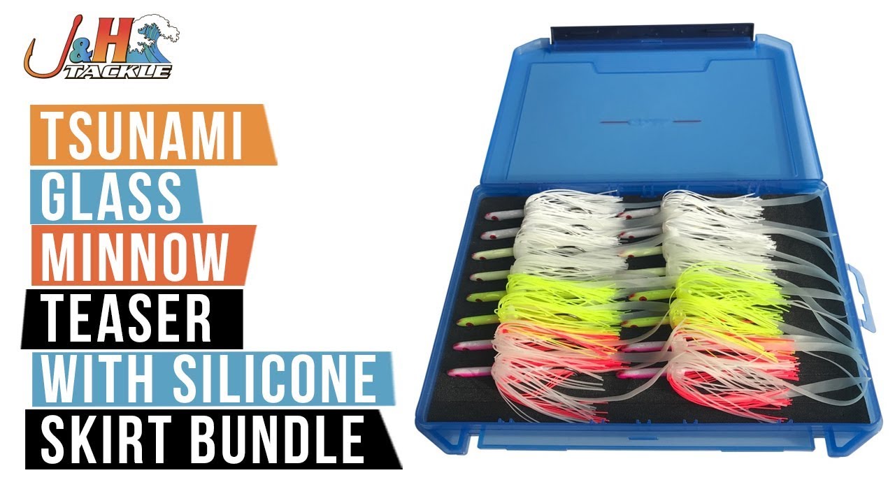 Tsunami Glass Minnow Teaser With Silicone Skirt Bundle