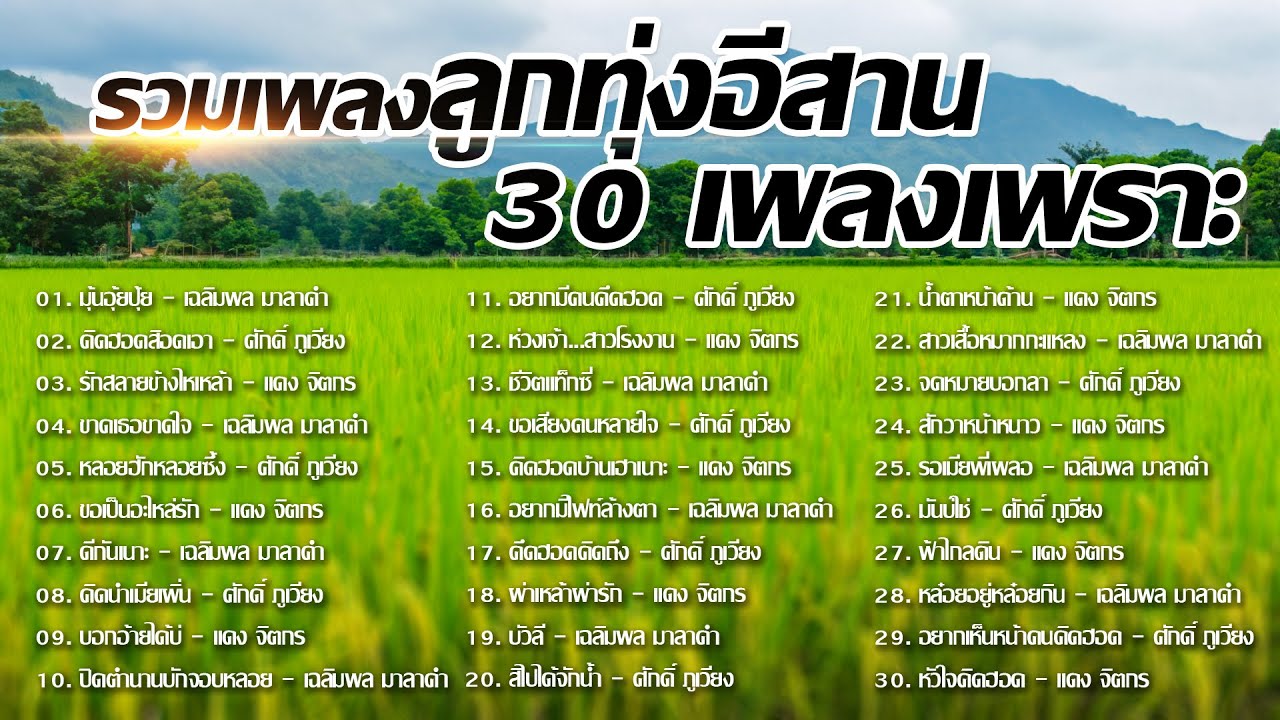 รวมเพลงลูกทุ่งอีสาน 30เพลงเพราะ