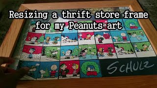 Resizing a Thrift Store Frame For My Peanuts Art