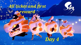 Day 4, All Ticket And First Reward Dragon Mask Event Days Of Fortune Sky Cotl