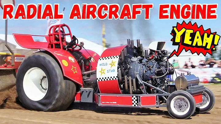 Tractor Pulling 18-Cylinder Aeroplane Radial Engin...