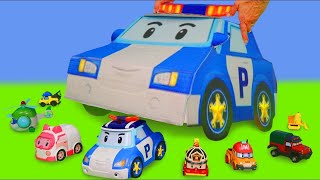 Robocar Poli Roy \u0026 Amber toys  Police Cars Toy Vehicles for Kids Fire Truck