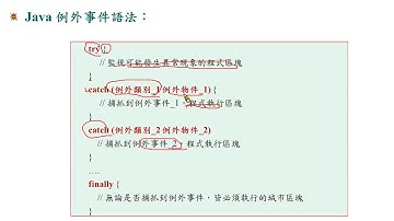 Java 程式設計(二)_例外處理：語法