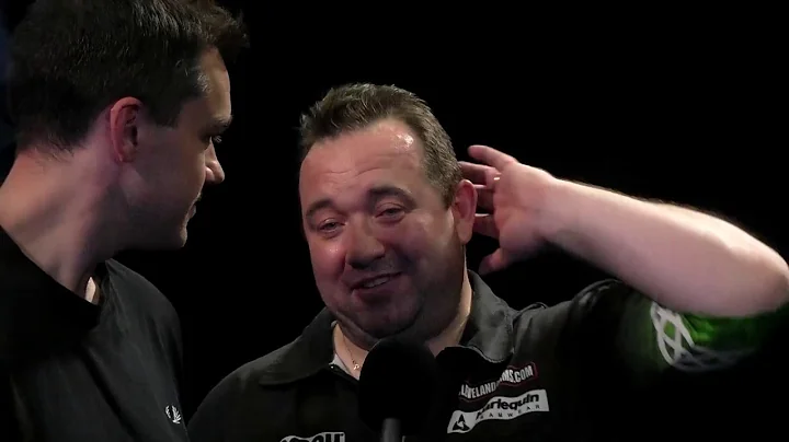 An emotional Brendan Dolan speaks after his Player...