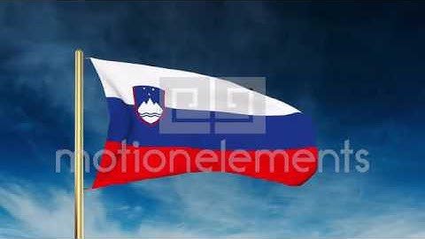 Slovenia Flag Slider Style. Waving In The Wind With Cloud Background Animation Stock Animation