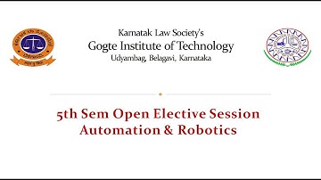 5th Sem Open Elective Session Automation & Robotics