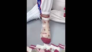 Floral &amp; Bear Sheer Ankle Socks – 5 Pair Set (Spring/Summer Collection)