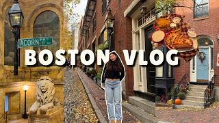 BOSTON VLOG: acorn street, beacon hill, boston public library, faneuil hall & more!! 🦞🌰📕