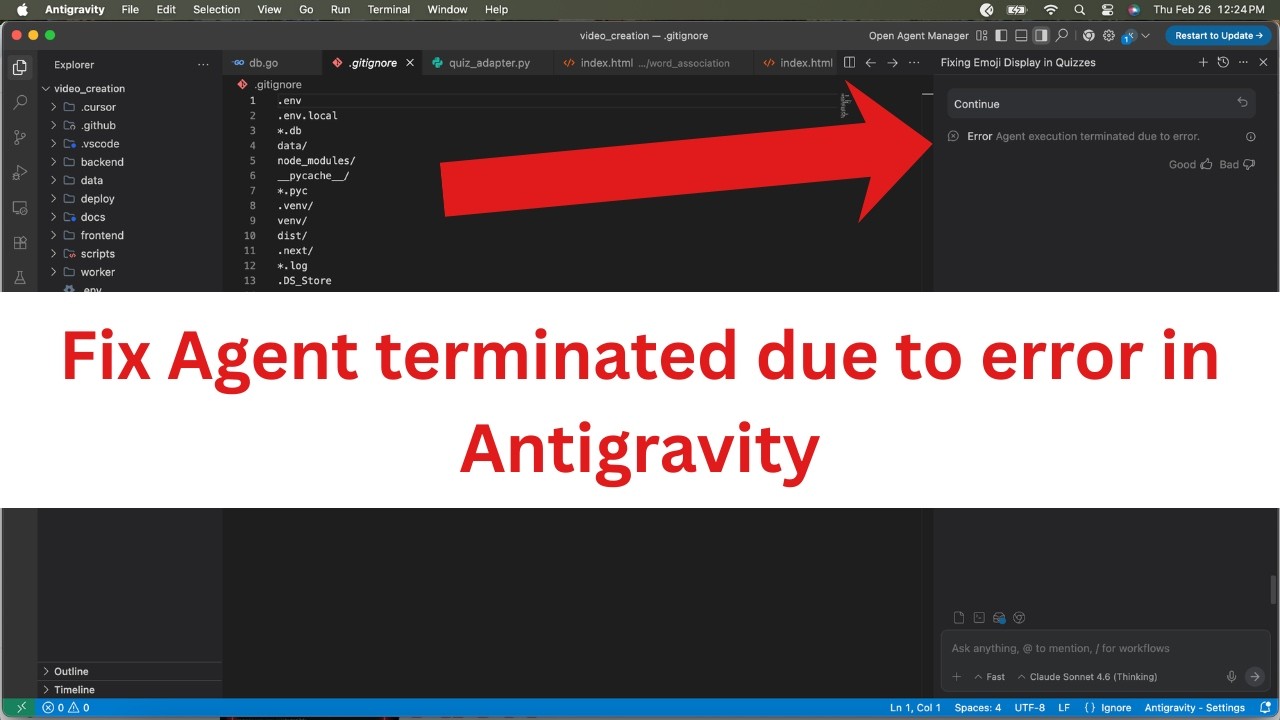 Solve Antigravity Agent Errors FAST and EASY with This Simple Fix - YouTube