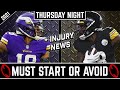 Week 14 Starts and Sits (TNF) |  Latest Injury News | 2021 Fantasy Football Advice