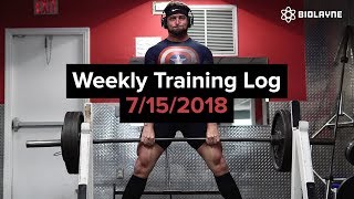 Biolayne Weekly Training Log 7/15/2018