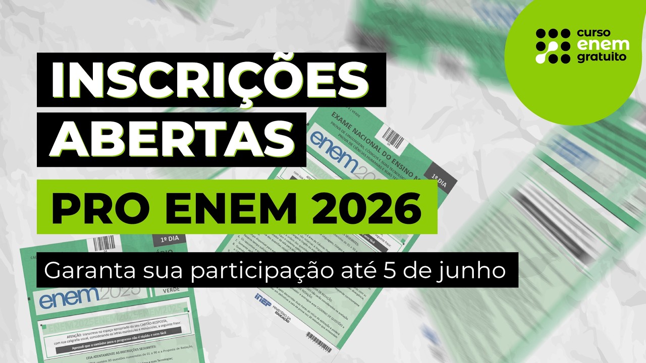 Como se inscrever no Enem 2026 + plano de estudos grátis