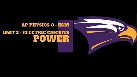 AP Physics C E&M - Unit 3 - Power