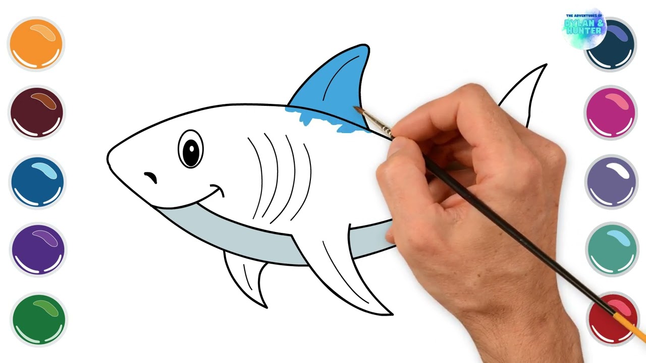 Let's Draw a Shark! #drawing #cuteshark #shark #painting #coloring 