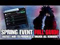 SPRING EVENT FULL GUIDE! FASTEST WAY TO LEVEL 50 + BEST FLOWER FARM! (Anime Vanguards)