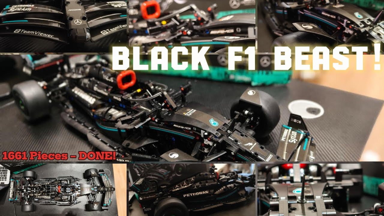 LEGO Black F1 Car Build | 1661 PCS, 12 Packets – Final Assembly!