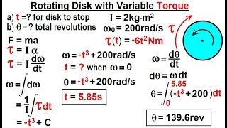 Physics - Test Your Knowledge: Moment of Inertia (5 of 24) I=? Rotating Disk w/ Variable Torque