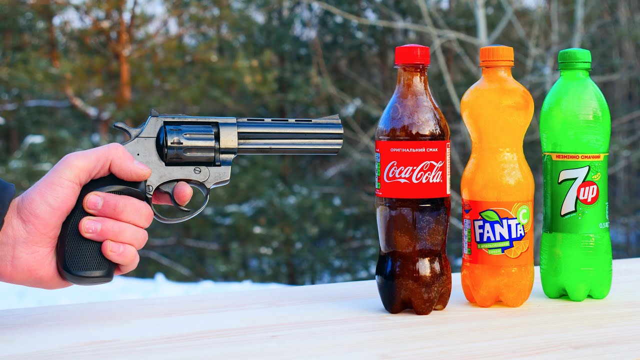 Эксперимент: Пистолет vs Кола, Фанта, 7up