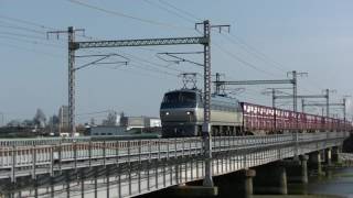 JR貨物【EF66 115号機】コンテナ貨物列車 岩国→広島 小瀬川橋梁