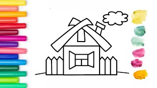 How to draw a House ?| Bolajon Shprits Rasm chizish | Сурет салу Uy | рисуем домик