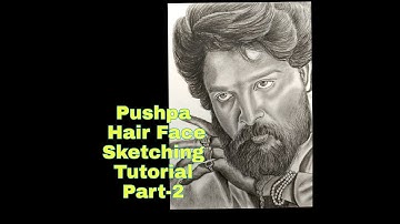 (Part-2)How To  Draw Pushpa Hair Face  Step By Step || Allu Arjun Drawing Tutorial For Beginners✍️