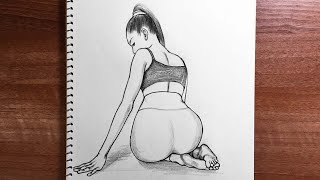 How To Draw Girl Sitting Easy Step By Step | Draw a Girl With a Pencil