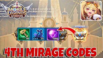 MLA 4TH MIRAGE CODES 2021 NEW | MLA CHEST CODES 2021 | MOBILE LEGENDS ADVENTURE CD KEY CODE 2021