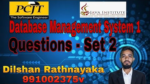 Questions - Set 2 |Database Management System | java institute
