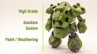 HG 1/144 Gundam Gusion boyama ve eskitme aşamaları (Paint / Weathering - ENG SUB)