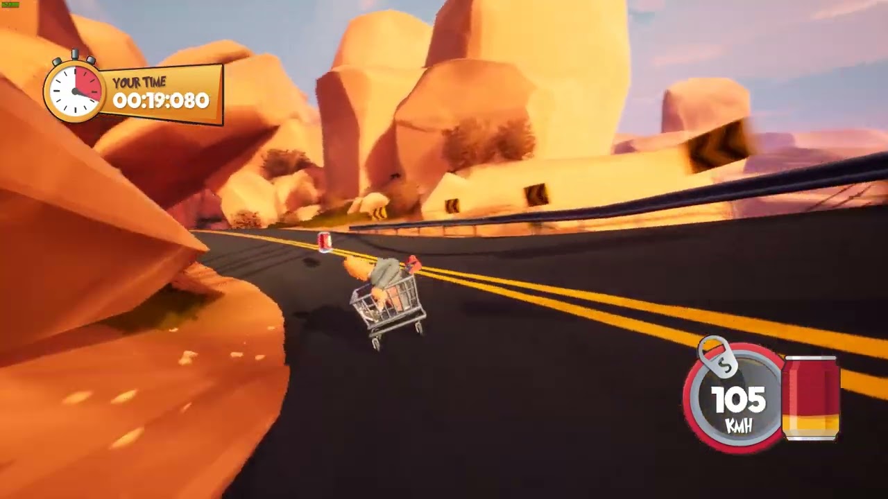 *OLD* Road rash World Record - 38.274 - Slackers Carts of Glory