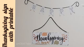 "happy thanksgiving" wall decor   decor that   free  printable   in  description  box pls  subscribe