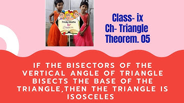 prove the bisectors of the vertical angleof a triangle bisects the base, then triangle is isosceles