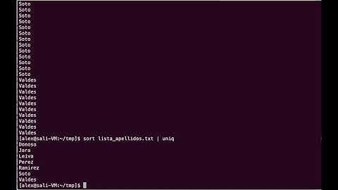Comandos Linux - Uso de sort y uniq