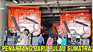 TERBARU❗TRUCK PENANTANG PULAU SUMATRA NAIK KAPAL DI PELABUHAN MERAK