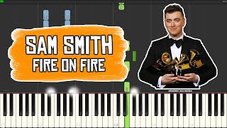 Sam Smith  - Fire on Fire | Synthesia | Piano Tutorial