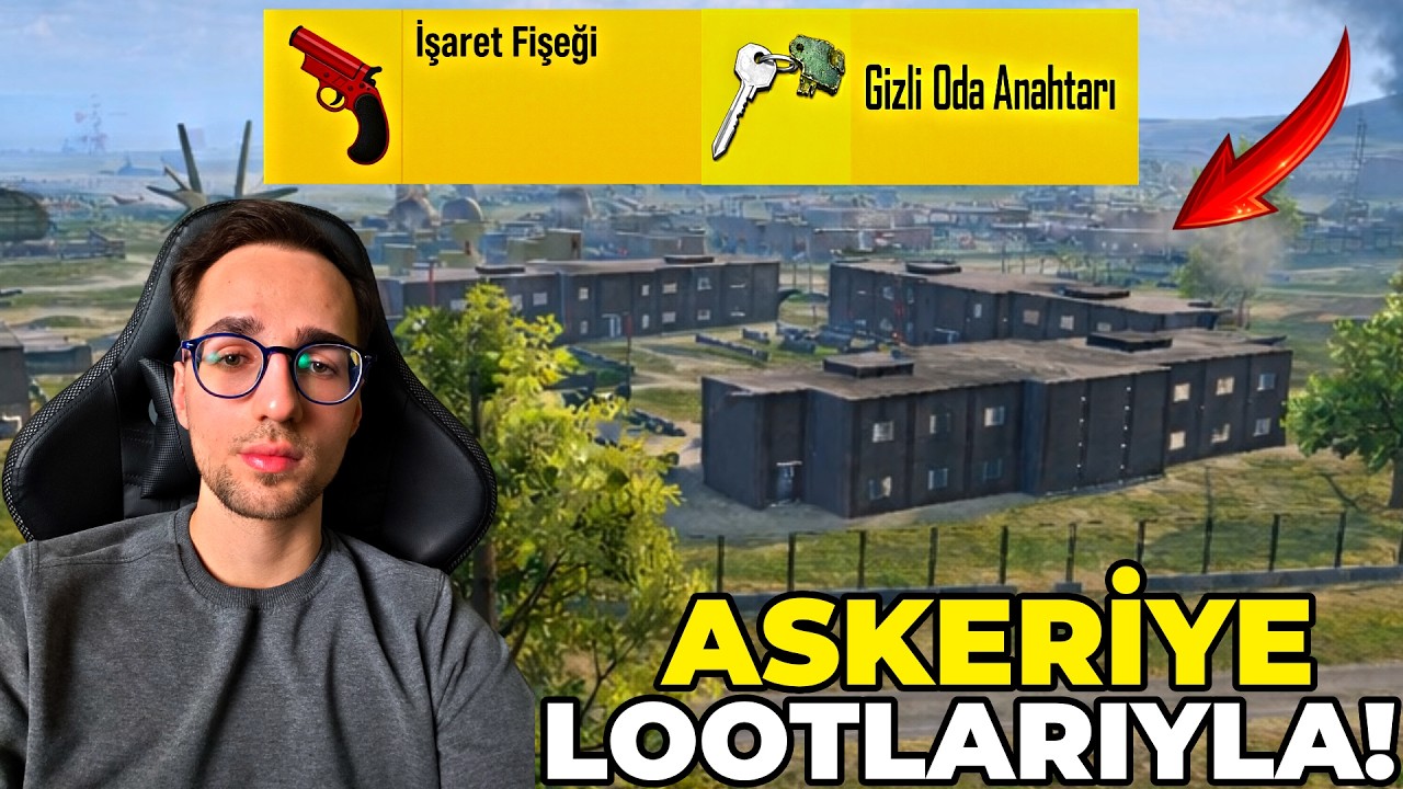 ASKERİYE LOOTLARIYLA WIN ALMAK! (FİŞEK + GİZLİ ODA + GİZLİ KASA ANAHTARI ÇIKTI) PUBG MOBILE