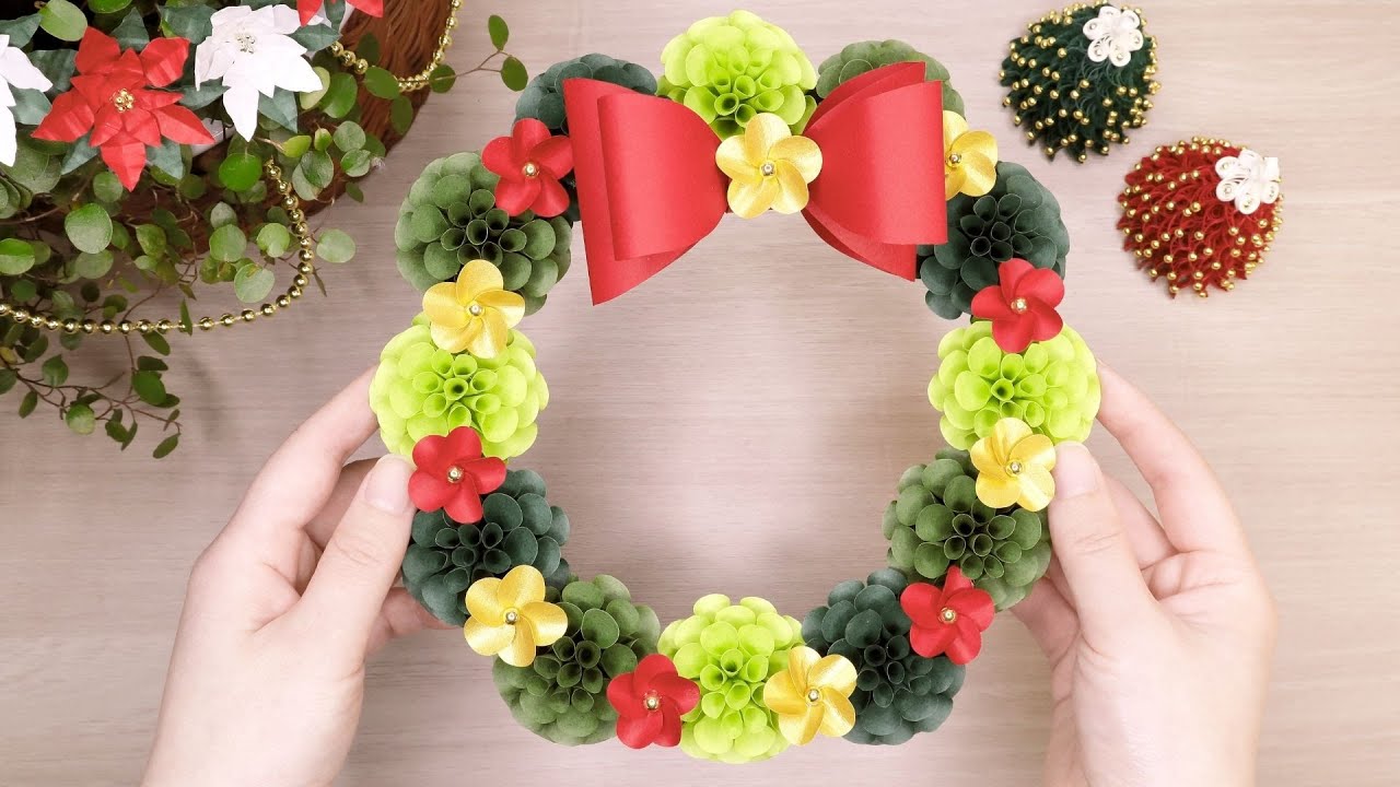 クリスマス飾り 紙で作るクリスマスリースの作り方 立体ペーパーフラワーリース How To Make Paper Christmas Wreath Xmas Decor Ayawang Paper Ayawang Paper 折り紙モンスター クリスマス飾り 紙で作るクリスマスリースの作り方 立体ペーパーフラワーリース How To Make Paper Christmas Wreath Xmas Decor Ayawang Paper Ayawang Paper 折り紙モンスター