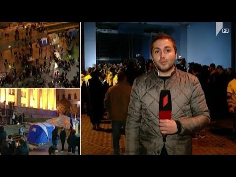 საპროტესტო აქცია ივანიშვილის ბიზნეს-ცენტრთან