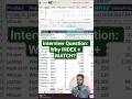 #shorts INDEX + MATCH Explained for Excel Interviews #excel #excelforbeginners #index #vlookup