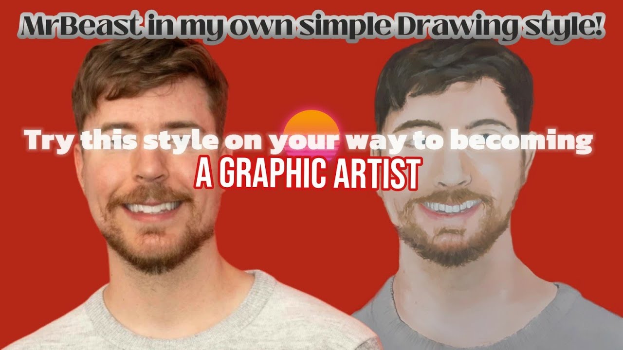 "MrBeast in My Own Simple Drawing Style | HS Hue-and-Stitch 