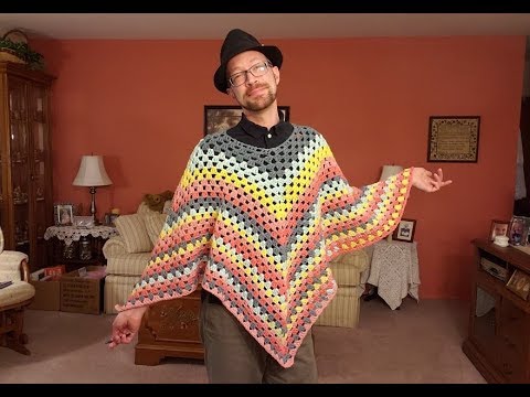 The Granny Square Poncho Crochet - YouTube