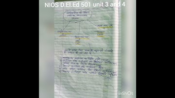 NIOS D.El.Ed 501 Unit 3 and 4